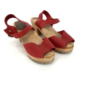 Bjorn Borg Red Wooden Sandals
